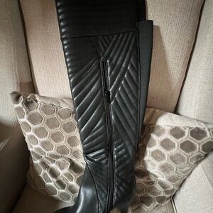 Torrid Black Quilted Moto Knee-high Boots